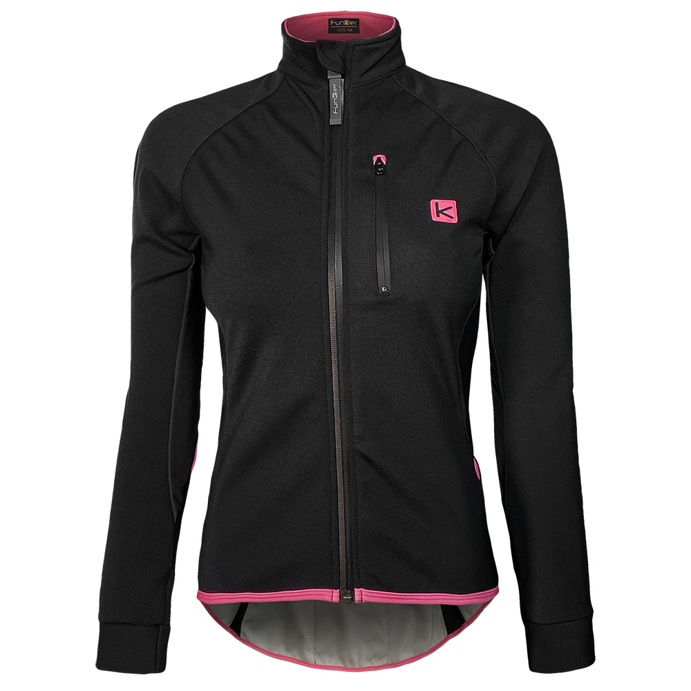 1. Jacheta Impermeabila Ciclism FUNKIER Alba Softshell Women - Black/Pink XXS