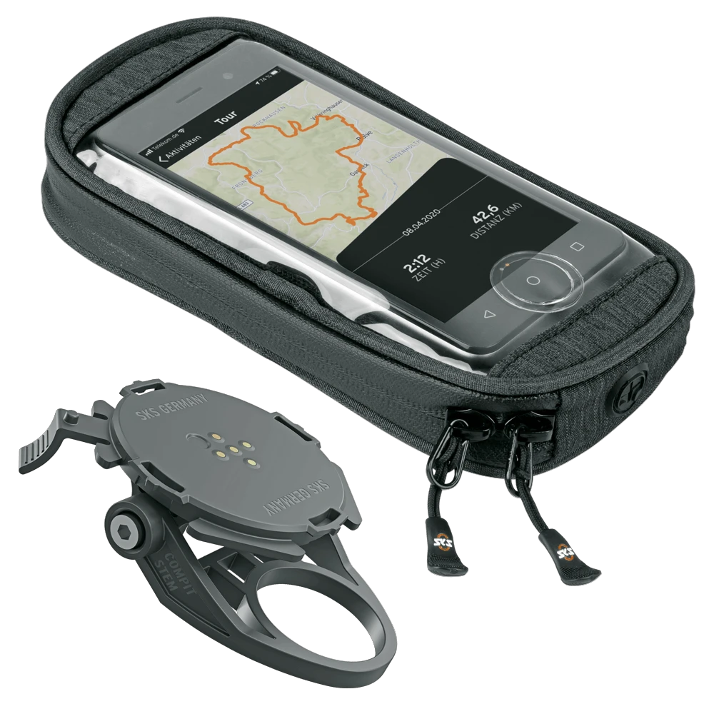 1. Suport telefon SKS Compit cu prindere pe pipa + Gentuta telefon SKS SmartBag