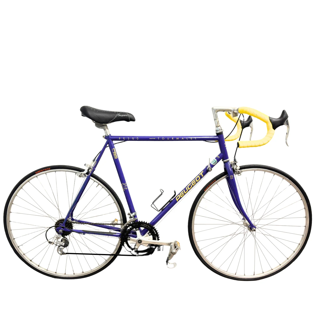 1. Vintage Peugeot PE200 Tourmalet Shimano 7v Morada L Blanco Bicicleta Carretera Segunda Mano