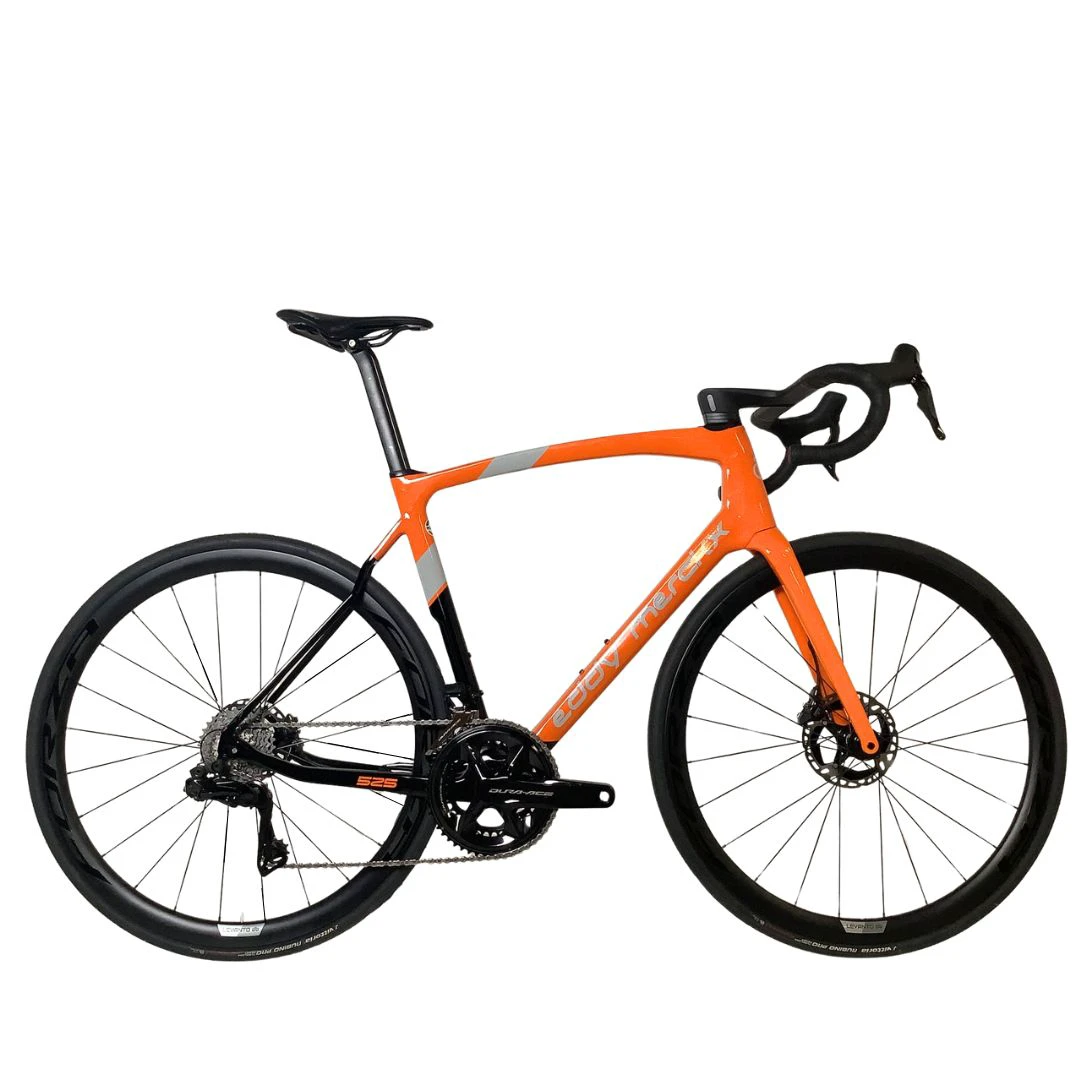 1. Eddy Merckx 525 Dura Ace Di2 2x12v Talla M Naranja Carbono Bicicleta Carretera Segunda Mano