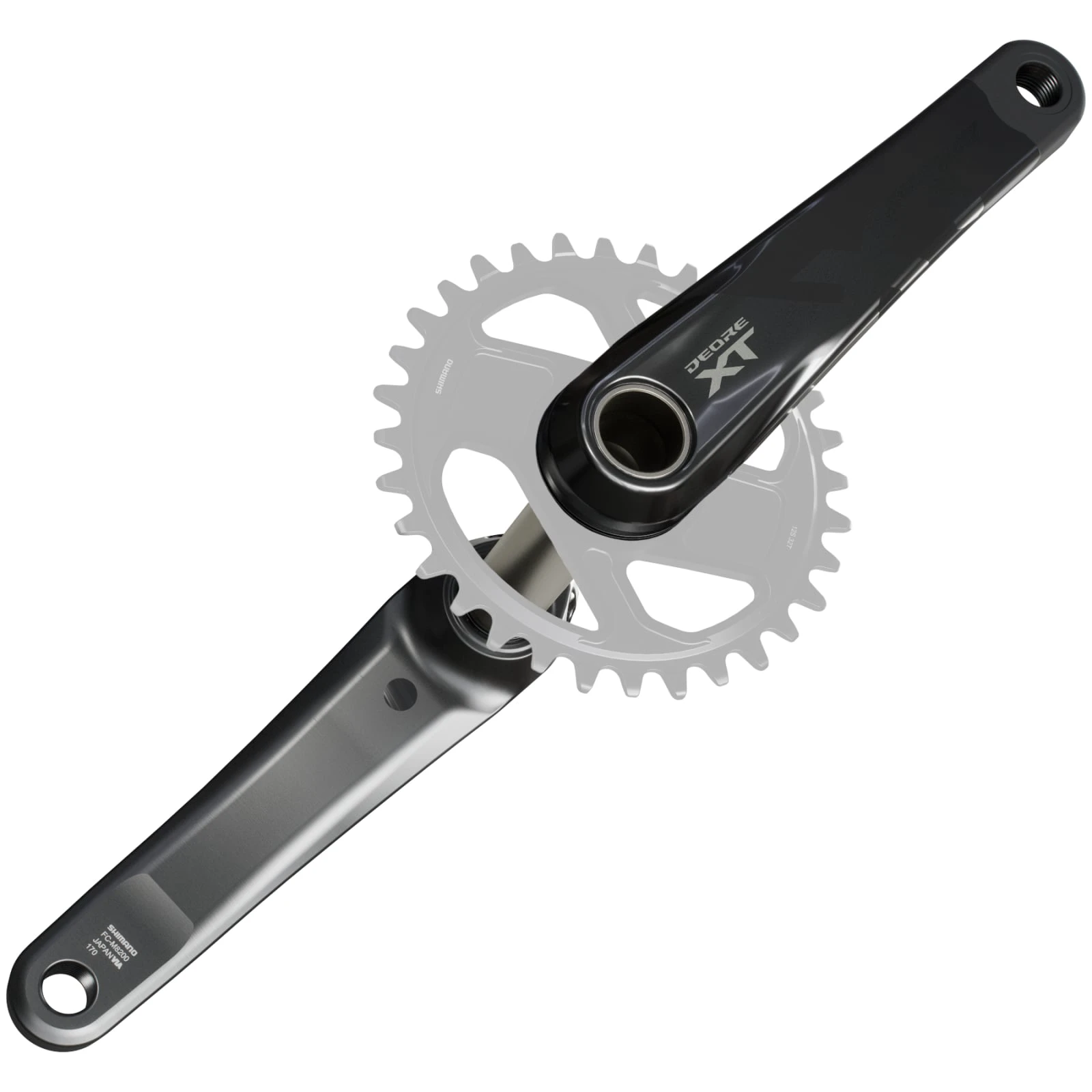 1. Angrenaj pedalier fara foaie Shimano Deore XT FC-M8200, brate 175mm, 12 vit., Hollowtech 2, fara BB Brate 175mm