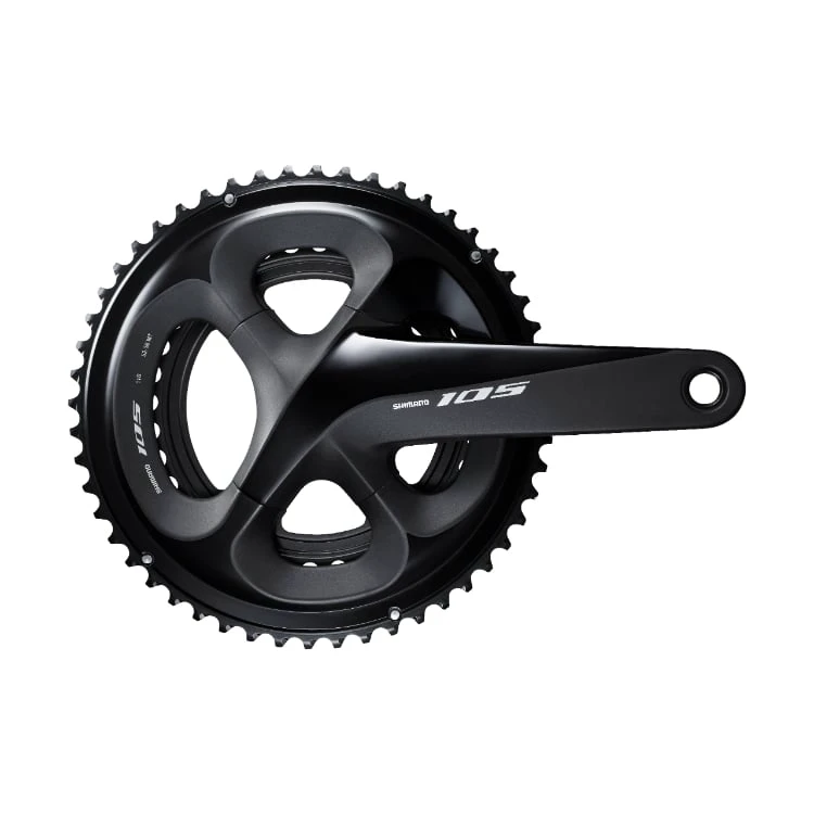 1. Angrenaj pedalier Shimano 105 FC-R7000, 2x11 vit, brate 175mm, fara BB, Negru, 53-39T Negru, 53x39T, 175mm