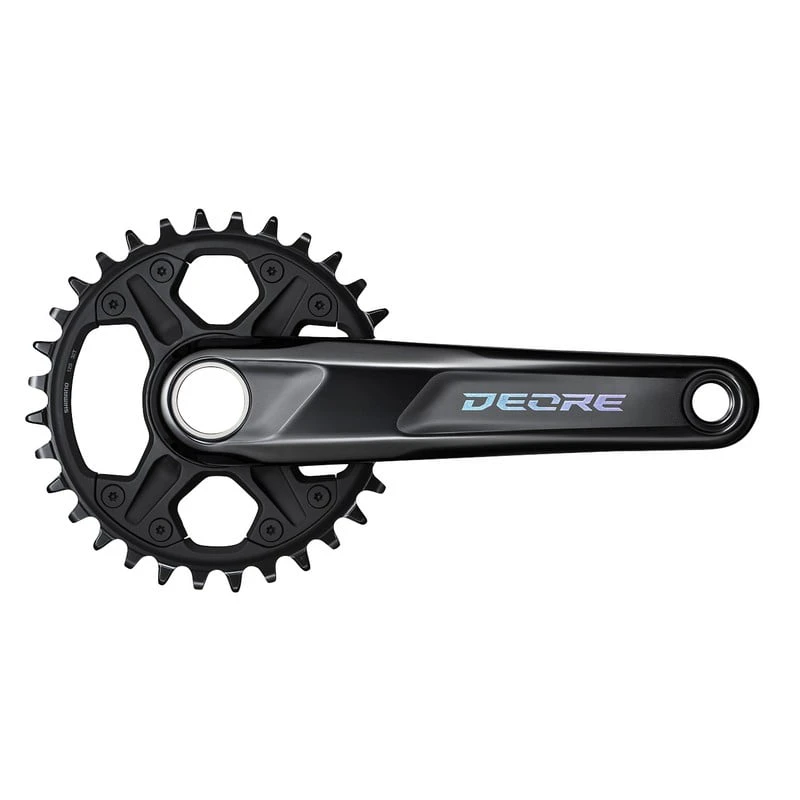 1. Angrenaj pedalier Shimano Deore FC-M6100-1, 1x12 viteze, Hollowtech II, fara aparatoare lant, brate 165mm, fara BB, 32T 32T, 165mm, fara aparatoare