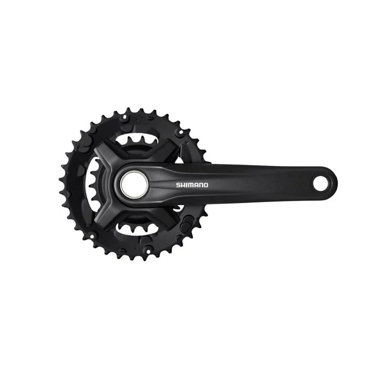 1. Angrenaj pedalier Shimano FC-MT210-B2, 2x9 viteze, Hollowtech II, fara aparatoare lant, brate 175mm, fara BB, Negru, 36x22T 36x22T, 175mm