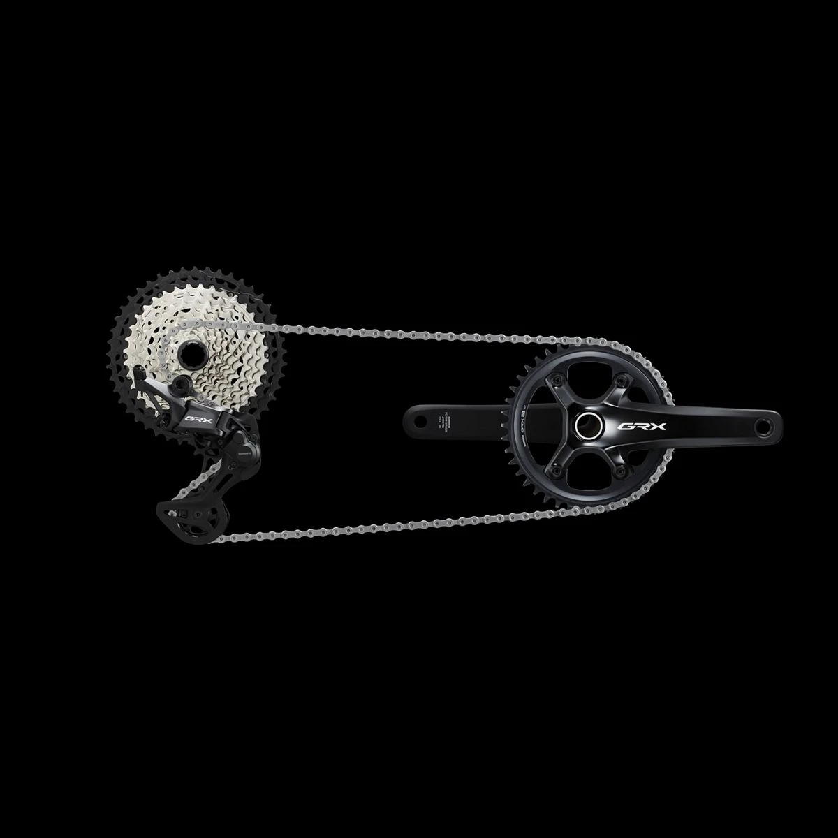 3. Angrenaj pedalier Shimano GRX FC-RX820-1, 1x12 viteze, Hollowtech II, fara aparatoare lant, brate 170mm, fara BB, 40T 40T, 170mm