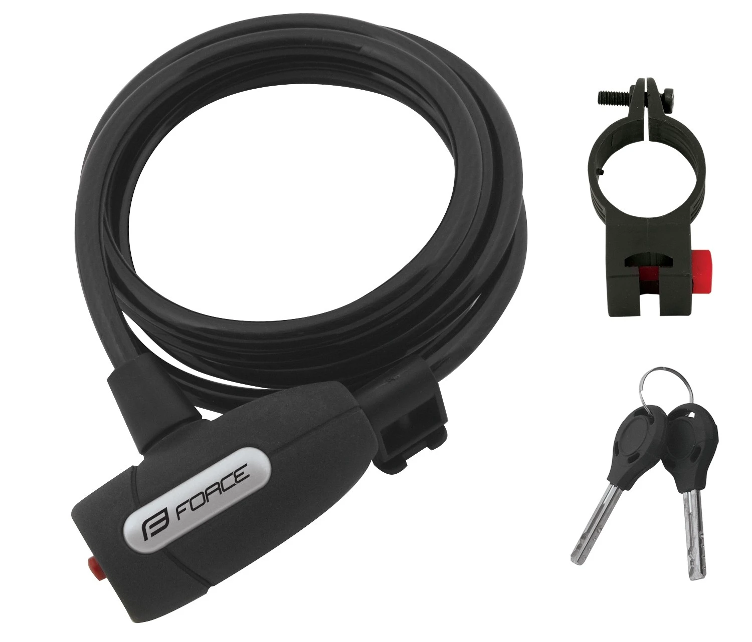 1. Antifurt cu cheie Force F Lux 180cm 8mm negru 180cm