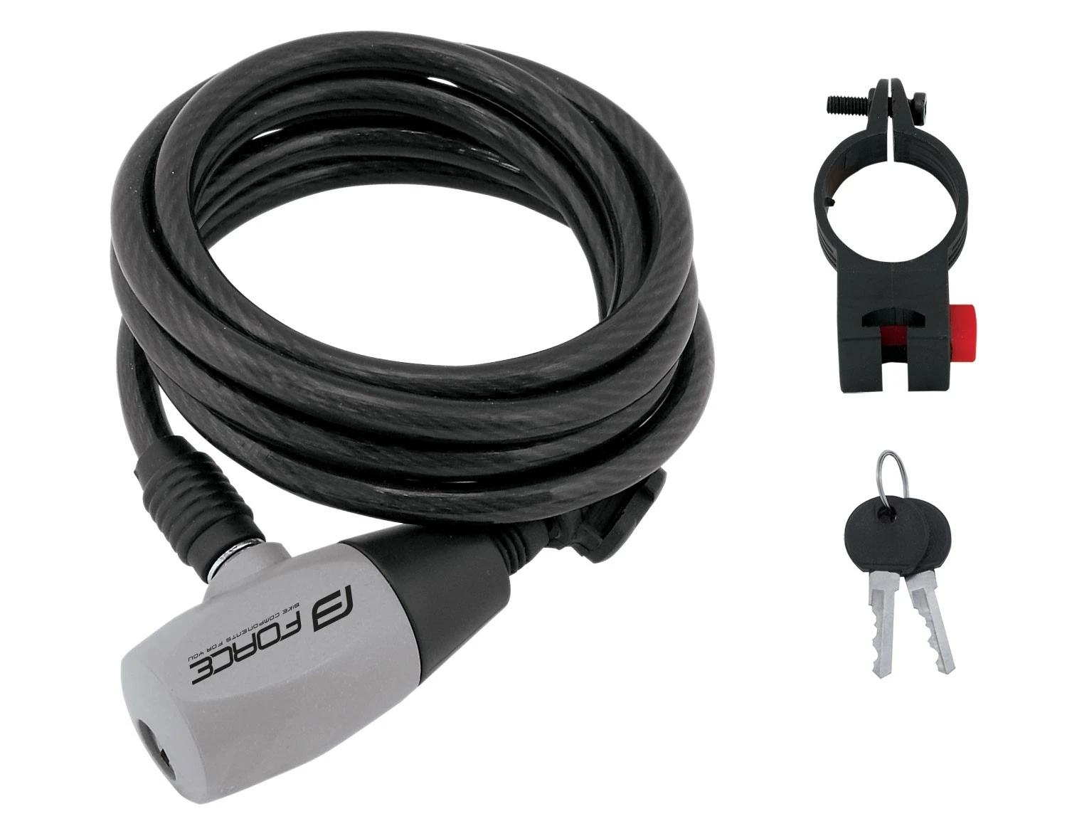 1. Antifurt Force Ron 185cm 8mm negru 185cm, Negru