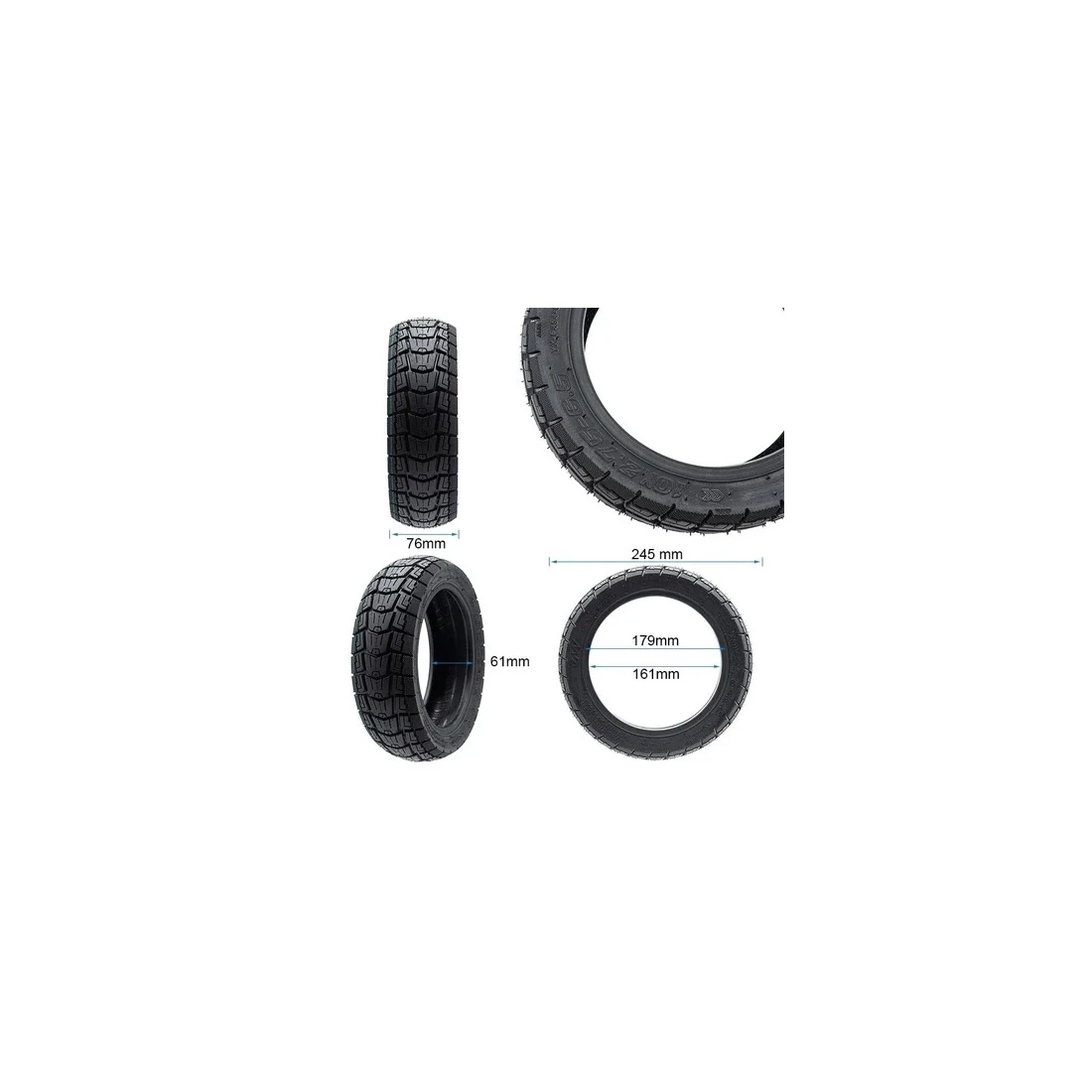 2. Anvelopa tubeless cu gel Offroad trotineta Ewheel 10x2.75-6.5