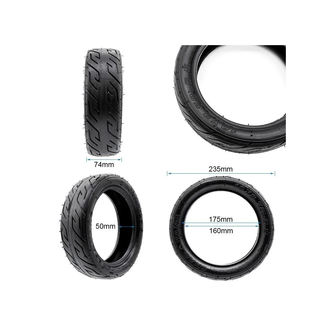2. Anvelopa tubeless trotineta 10x2.7-6.5 Chaoyang