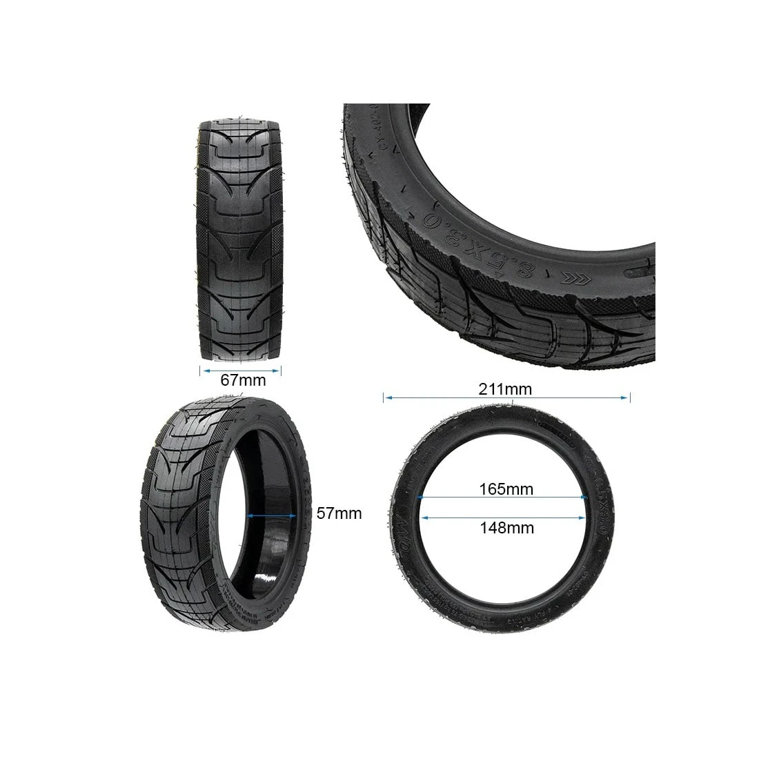 2. Anvelopa tubeless trotineta 8.5x3 Ewheel PantherUrban