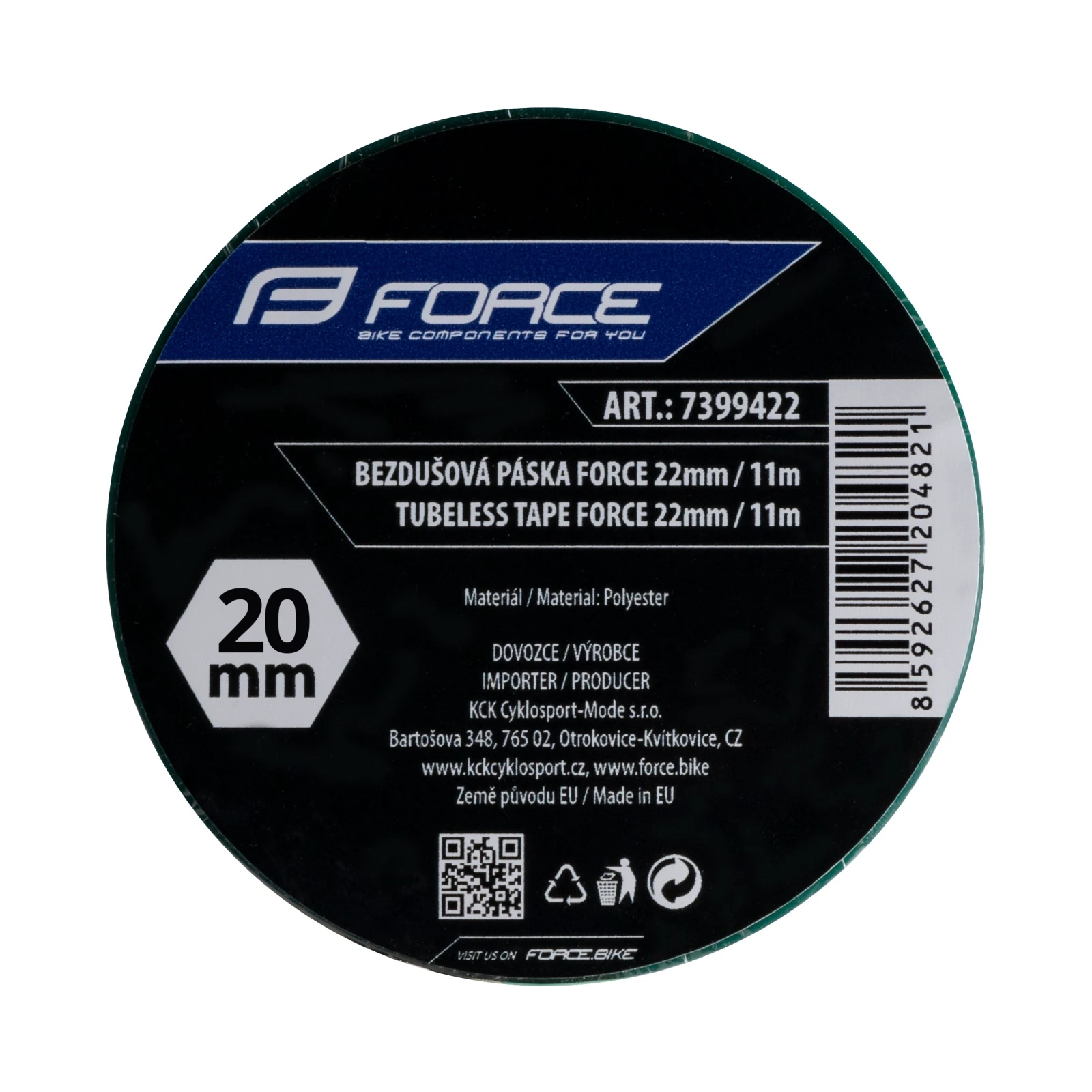 2. Banda tubeless Force, rola 11m, 20mm latime, verde 20mm