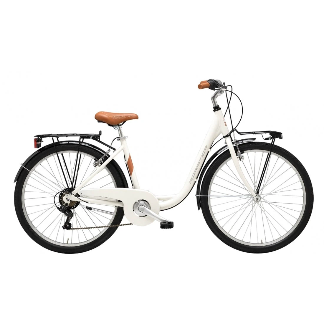 1. Bicicleta Adriatica Cigno 26, Aluminiu, 6 viteze, Alba Alb
