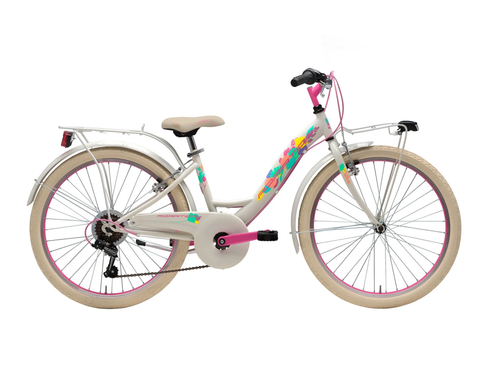 Bicicleta Adriatica CTB 24 Donna 6V crem magenta 35cm, Crem/Magenta - 128294