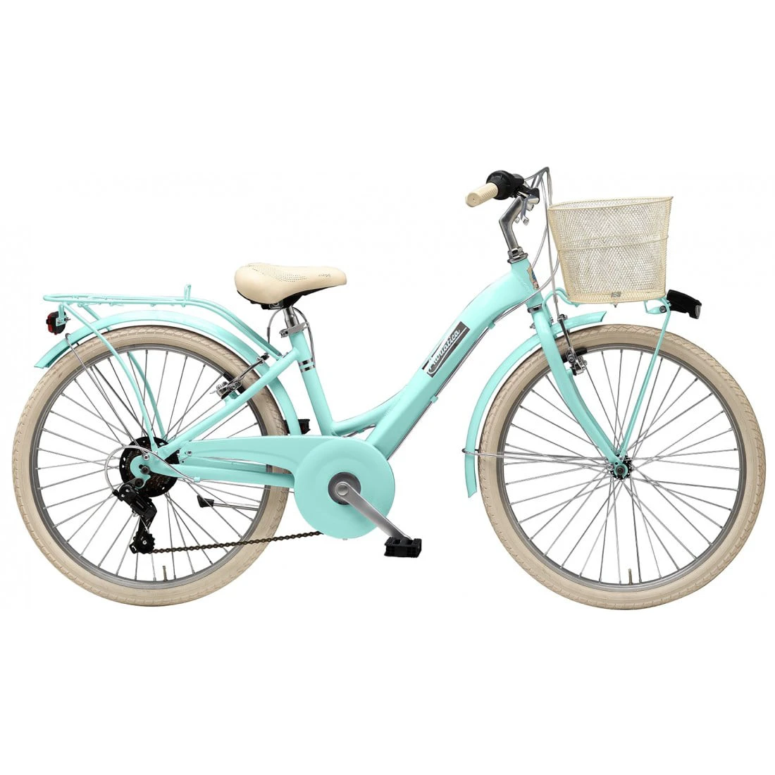 1. Bicicleta copii Adriatica Panda 24 , 7 viteze, Albastru Deschis Verde mint