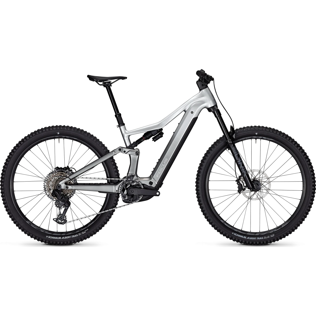 1. Bicicleta electrica Focus JAM2 6.8, baterie 600 Wh, nepal silver steel grey, L, 44cm 44cm, 600 Wh, Argintiu/Gri