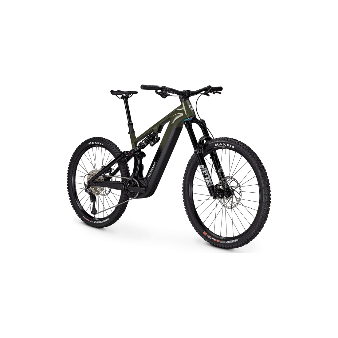 3. Bicicleta electrica Focus SAM2 6.8, baterie 600 Wh, urban green magic black, L, 44cm 44cm, 600 Wh, Kaki/Negru