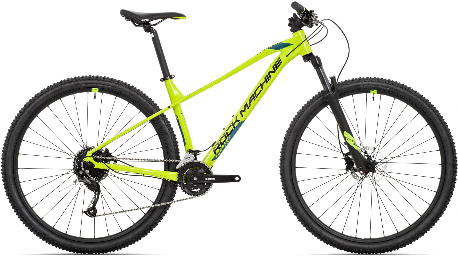1. Bicicleta Rock Machine Torrent 20-29 Galben Fluo Negru Albastru Petrol XXL-23 58cm, Galben fluo/Negru