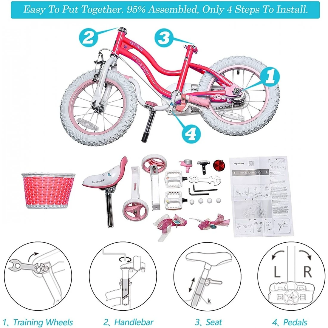 4. Bicicleta Royal Baby Star Girl 12 Roz Roz