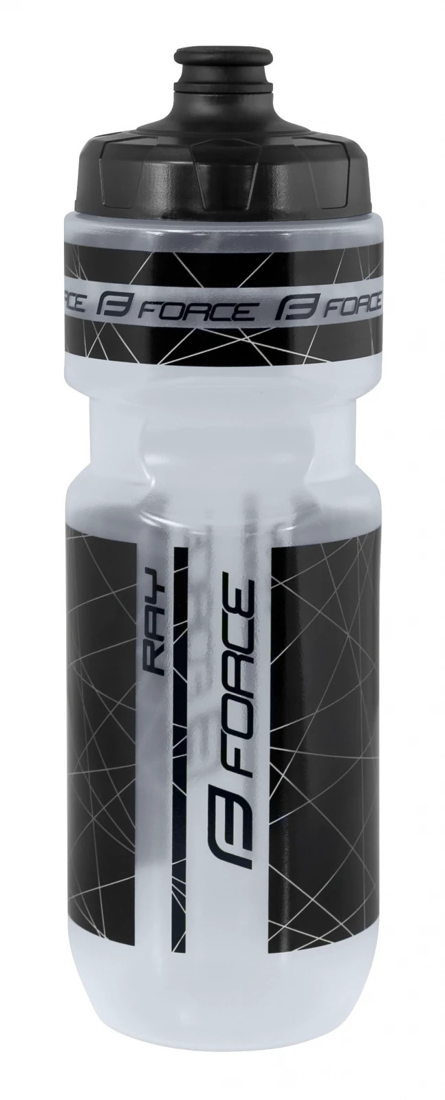 1. Bidon apa Force Ray 0.75 L, transparent Transparent/Negru