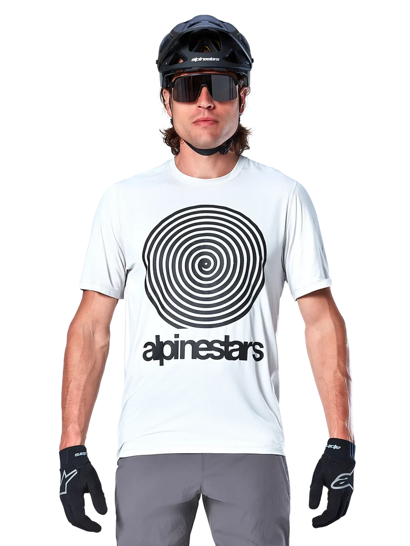 3. Bluza Alpinestars A-Dura Oscar SS Jersey White Dove S S, Alb/Negru