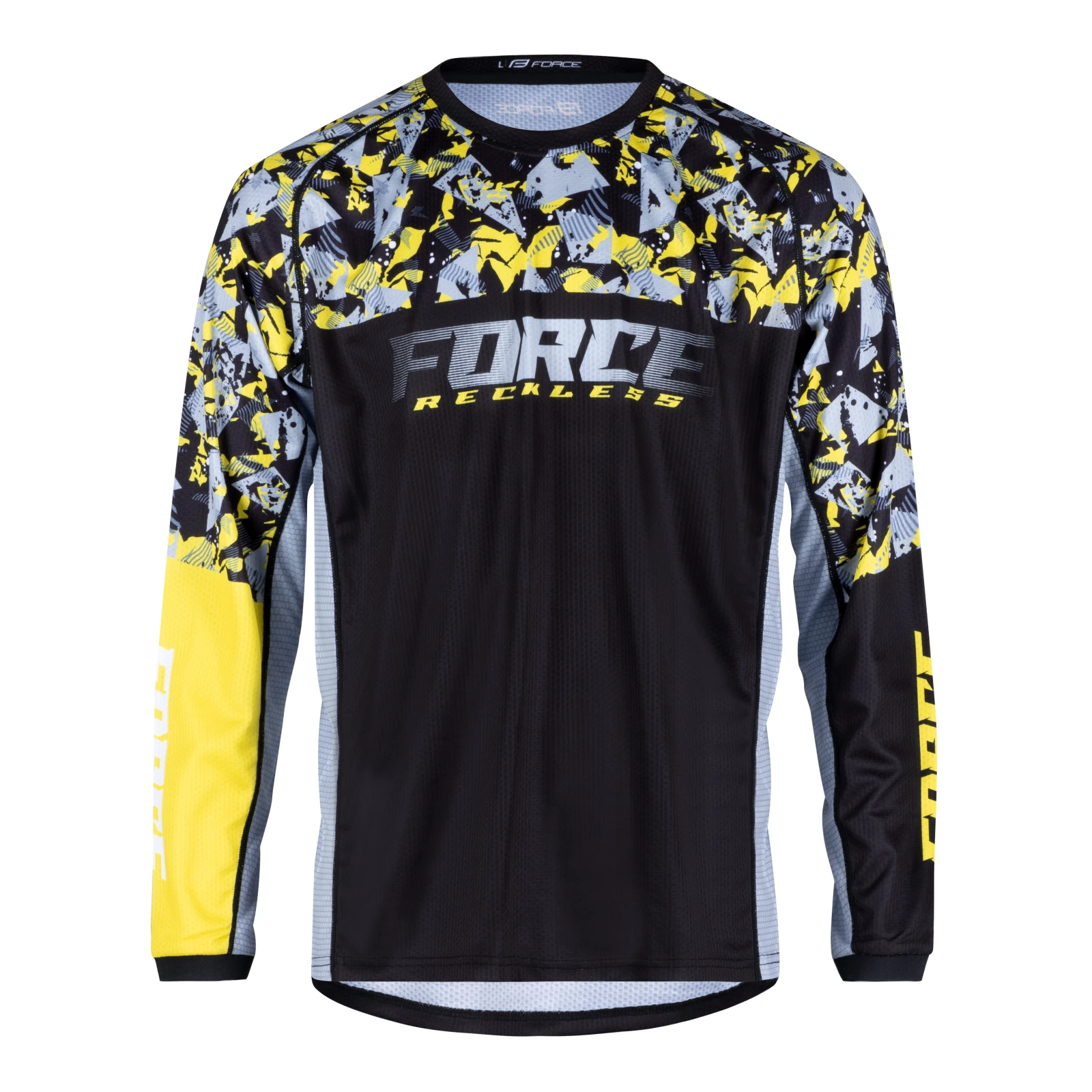 Bluza cu maneca lunga Force Reckless, Negru Galben Gri, M Negru/Galben/Gri - 108604