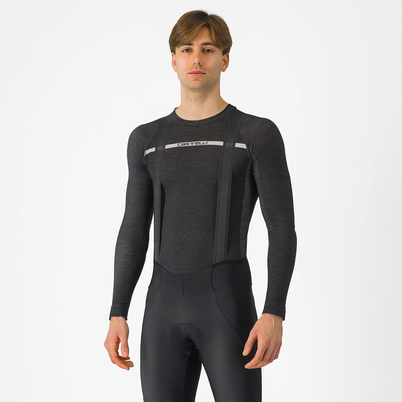 1. Bluza de corp Castelli Merino Seamless, pt barbati, negru, S M Negru, S/M