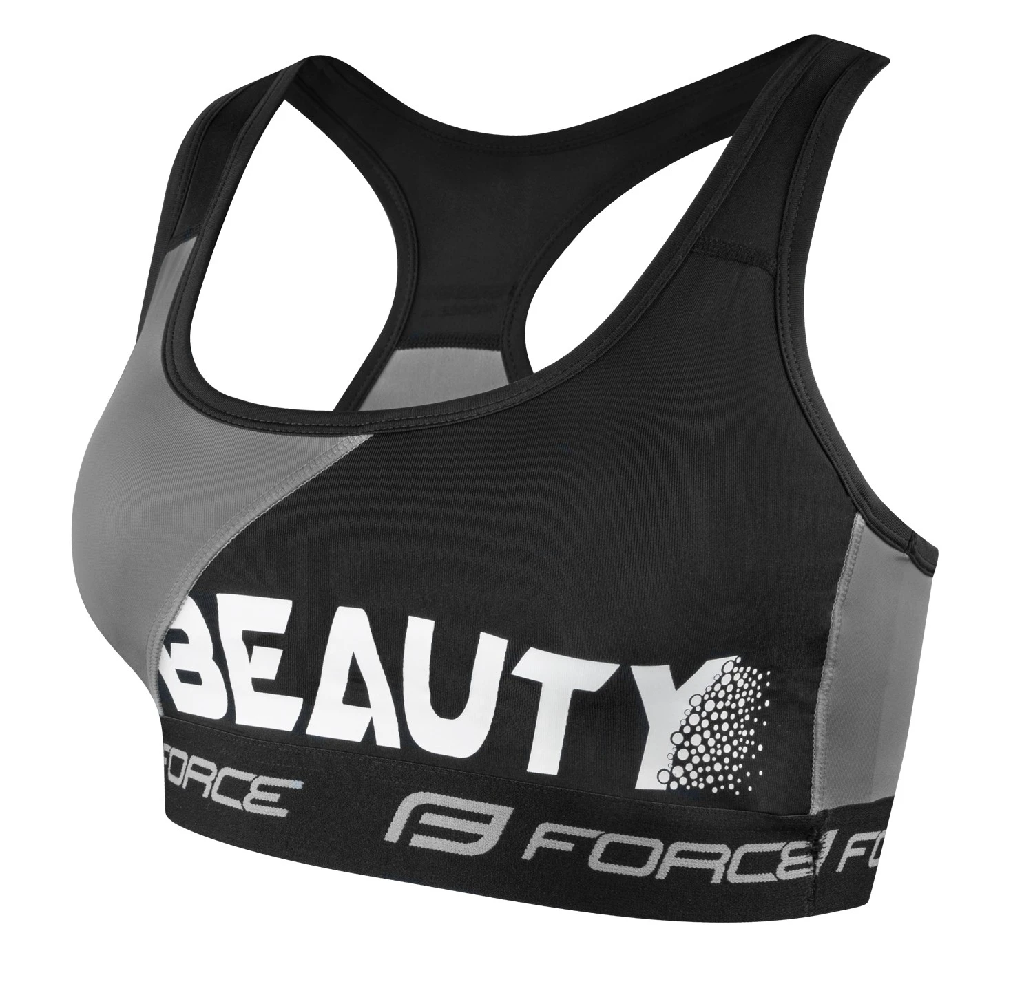 1. Bustiera sport Force Beauty negru gri XS XS, Negru/Gri