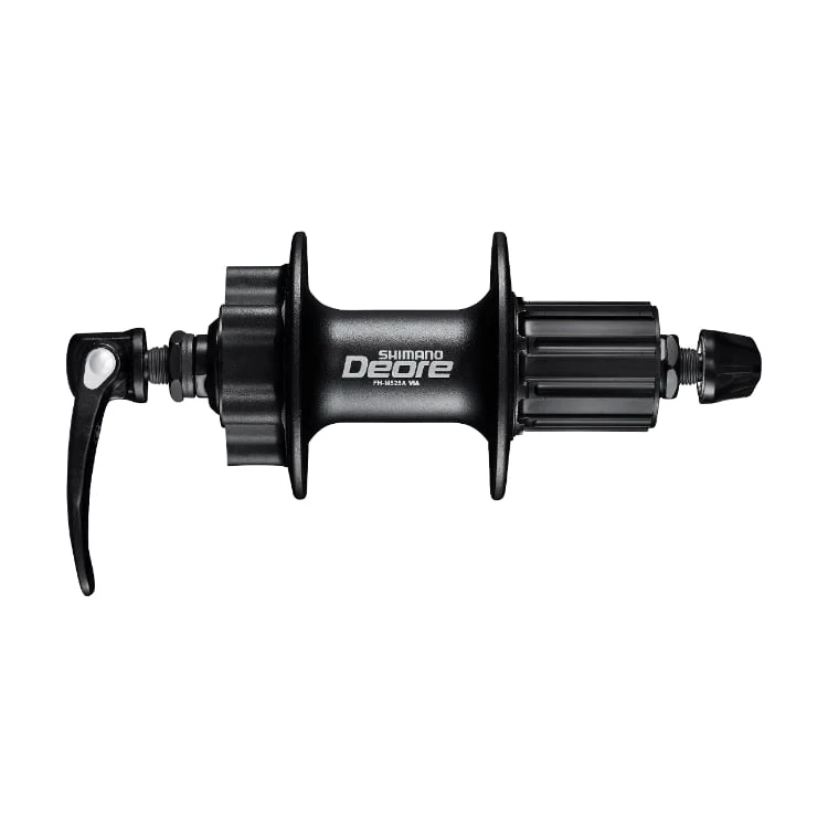 1. Butuc spate Shimano Deore FH-M525A-L, 8 9 10 11, disc 6 suruburi, 36H, Negru, Logo Shimano Negru/Argintiu, 36H