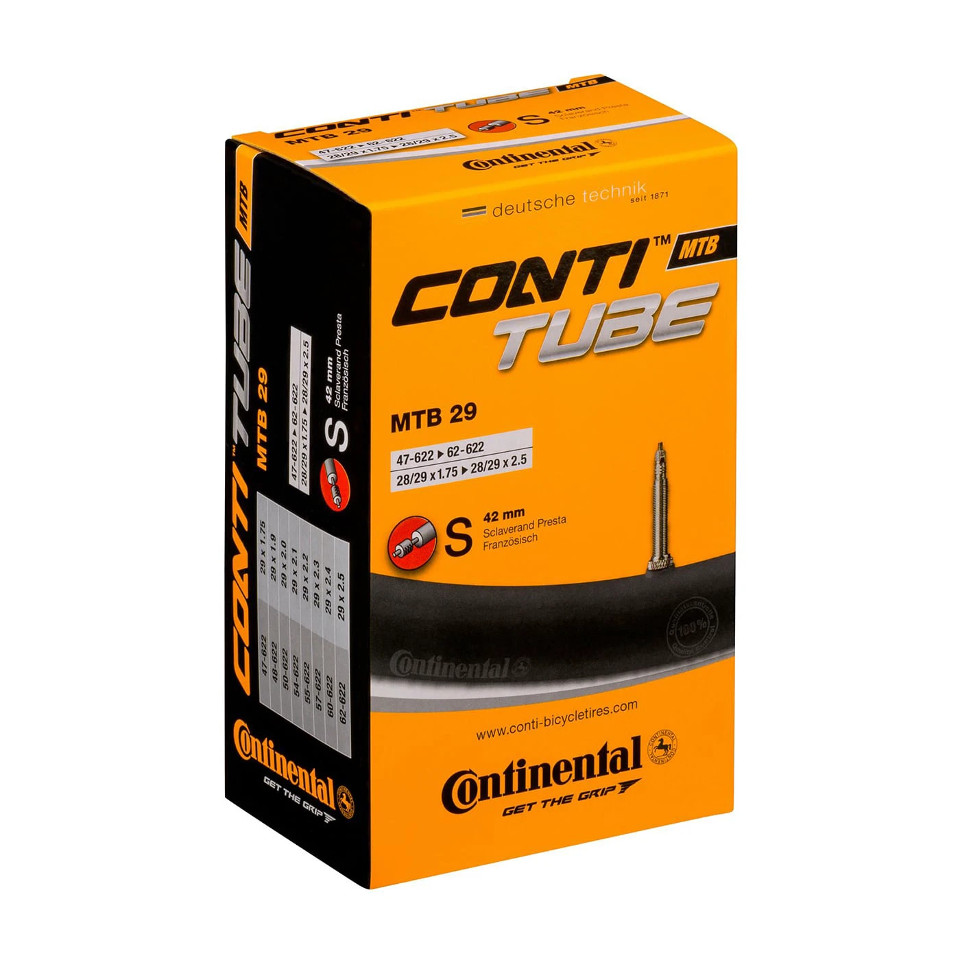 1. Camera Continental MTB 29, 47 62-622, 29x1.75-2.5, S42