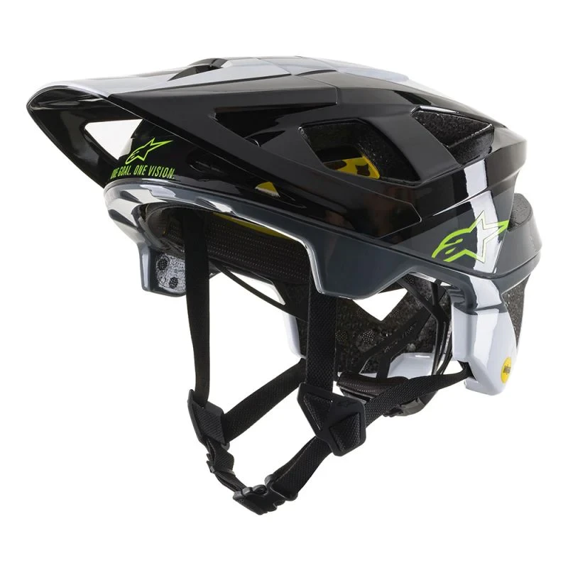 1. Casca Alpinestars Vector Tech Pilot Cool Gray Glossy L 59-63cm, Negru/Antracit/Gri