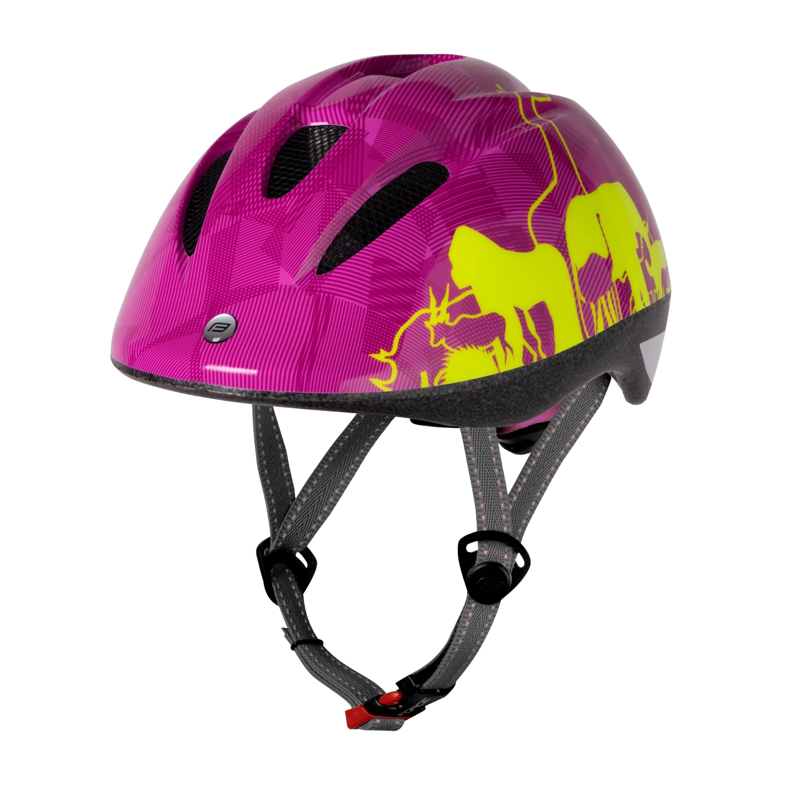Casca copii Force Fun Animals Fluo Pink M 52-56cm, Magenta/Galben fluo - 104034