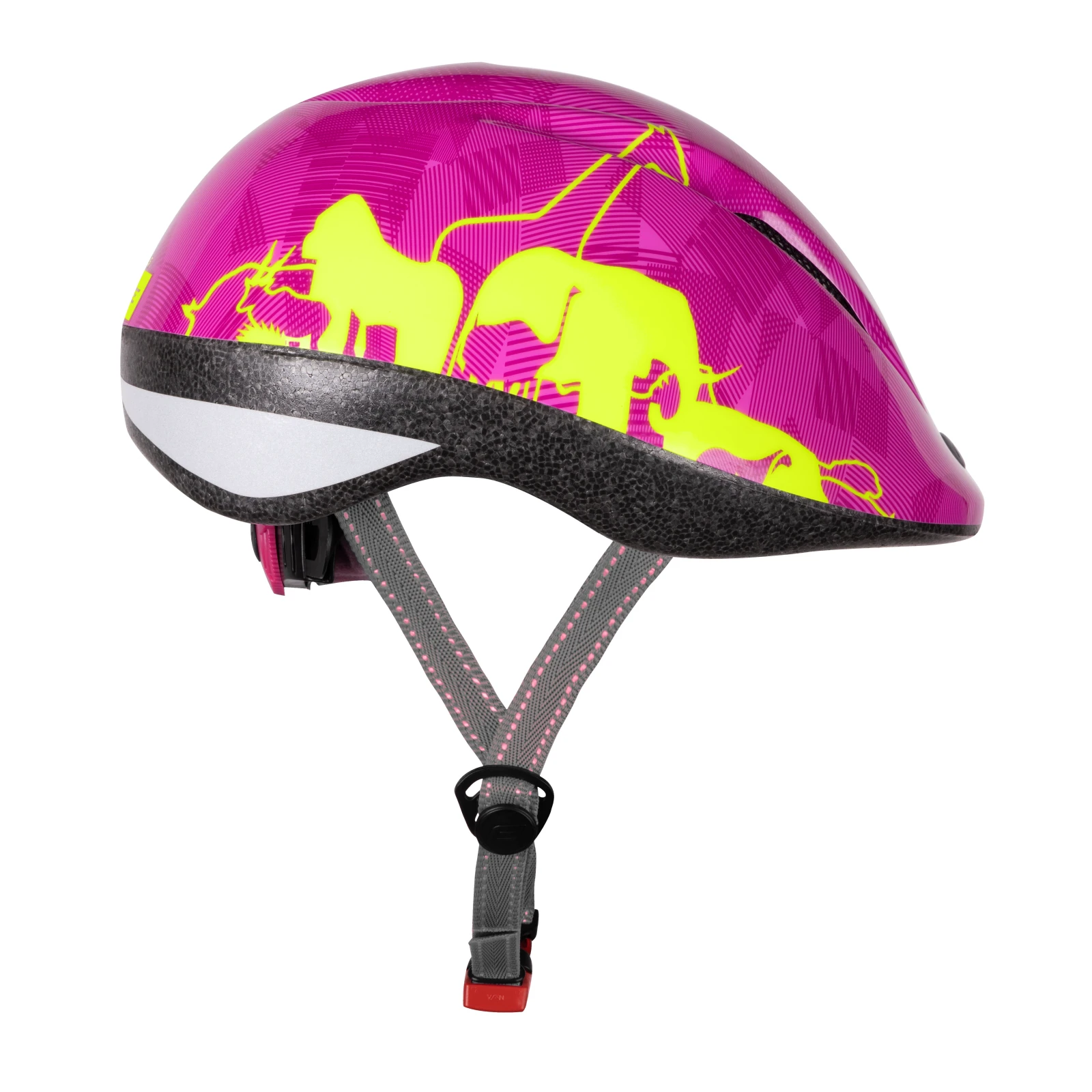 2. Casca copii Force Fun Animals Fluo Pink S 48-54cm, Magenta/Galben fluo
