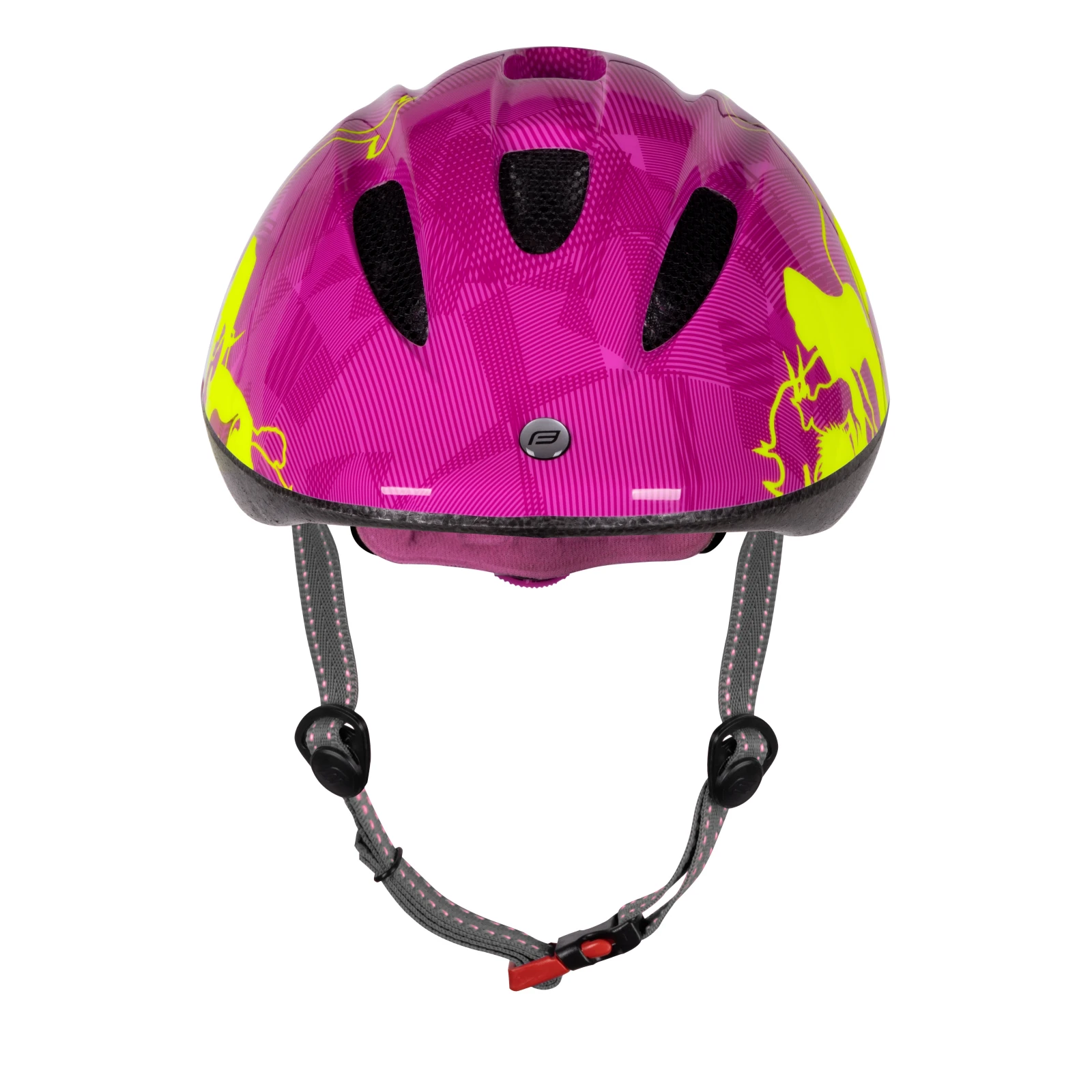 3. Casca copii Force Fun Animals Fluo Pink S 48-54cm, Magenta/Galben fluo