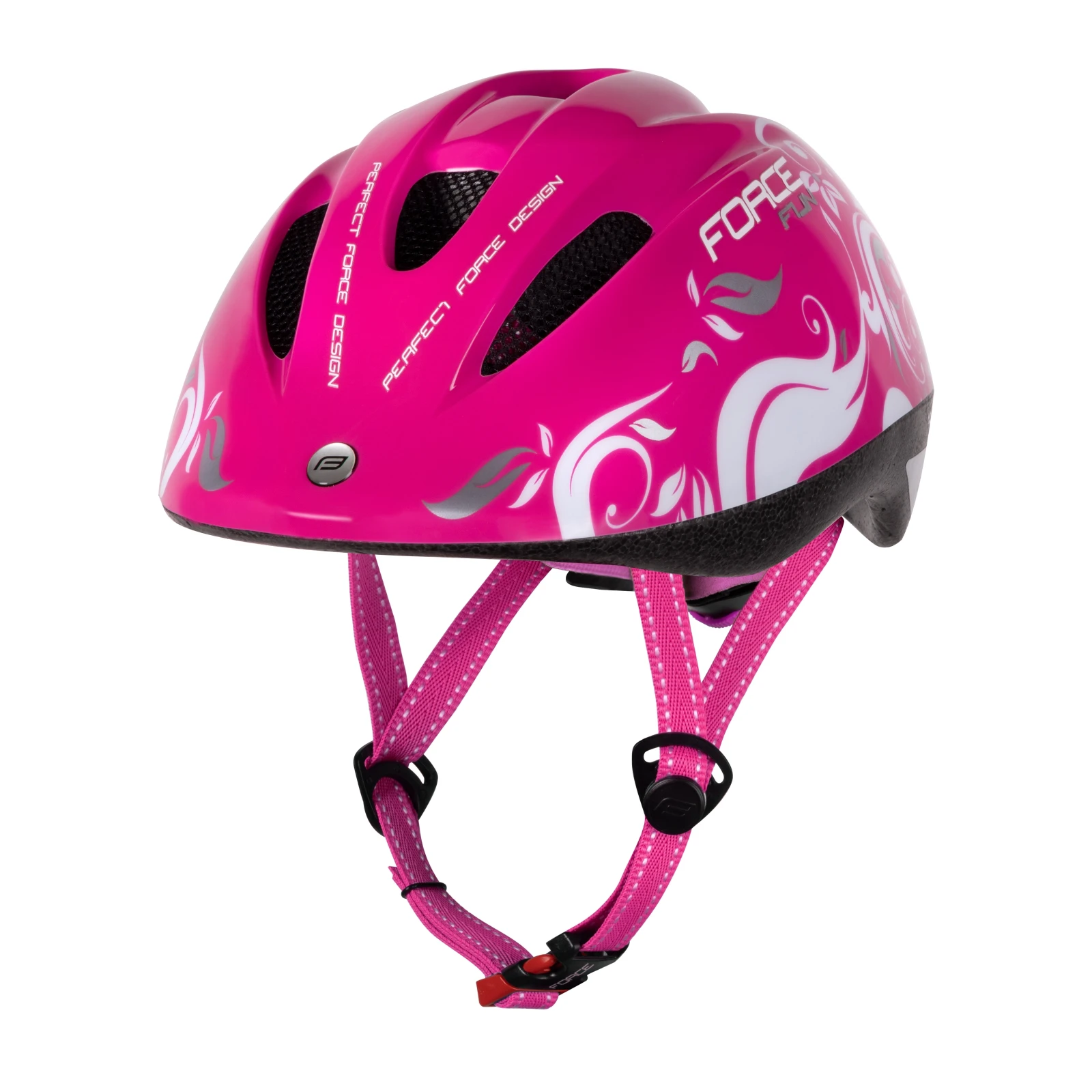 Casca copii Force Fun Flowers roz alb gri S 48-54cm, Roz/Alb - 103988