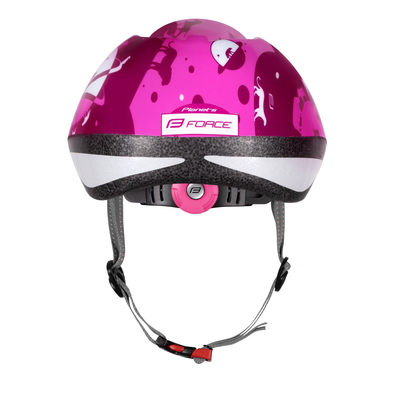 4. Casca copii Force Fun Planets pink white S 48-54cm, Magenta/Alb