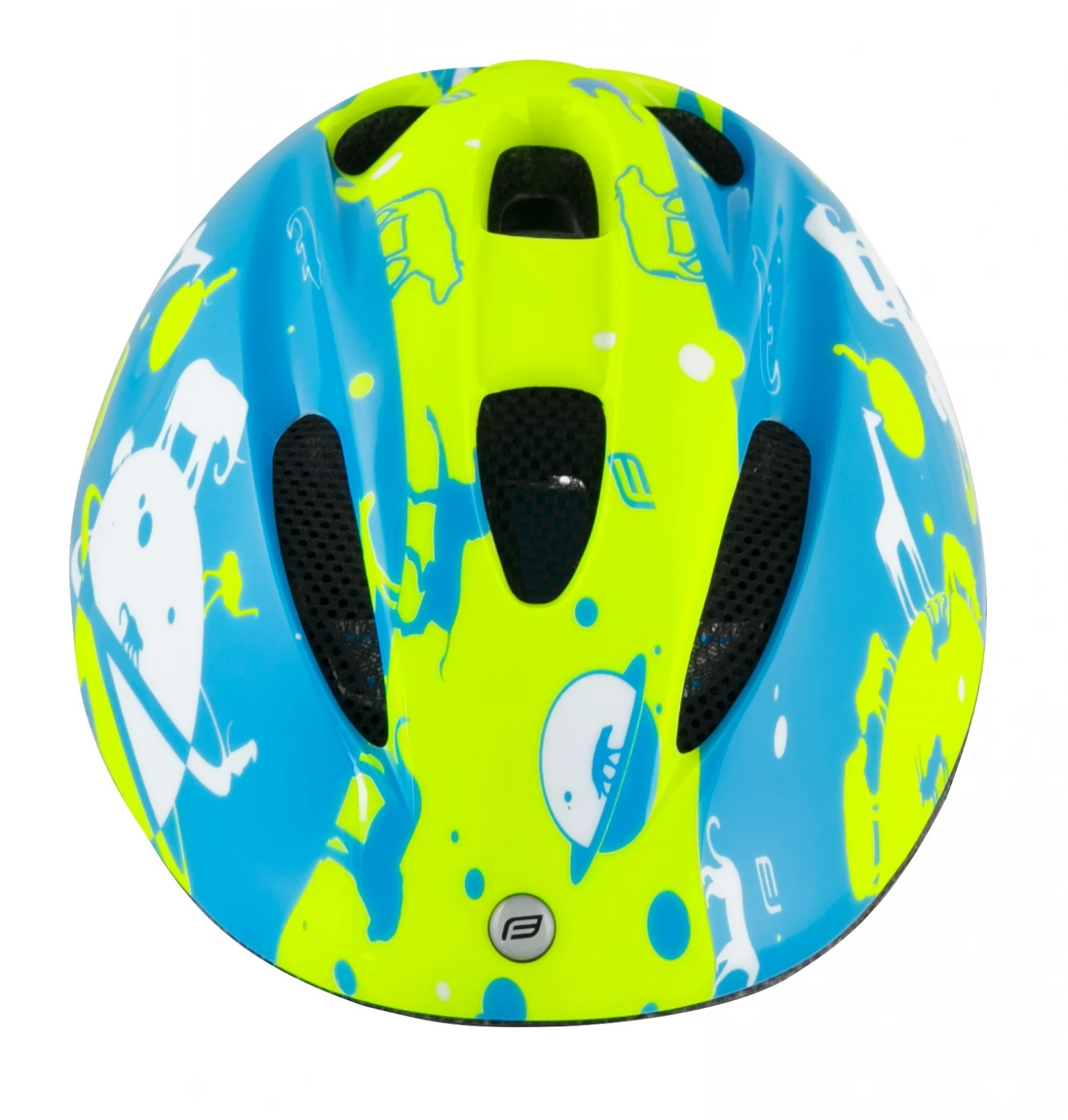 2. Casca copii Force Fun Planets Fluo Blue M 52-56cm, Bleu/Galben fluo