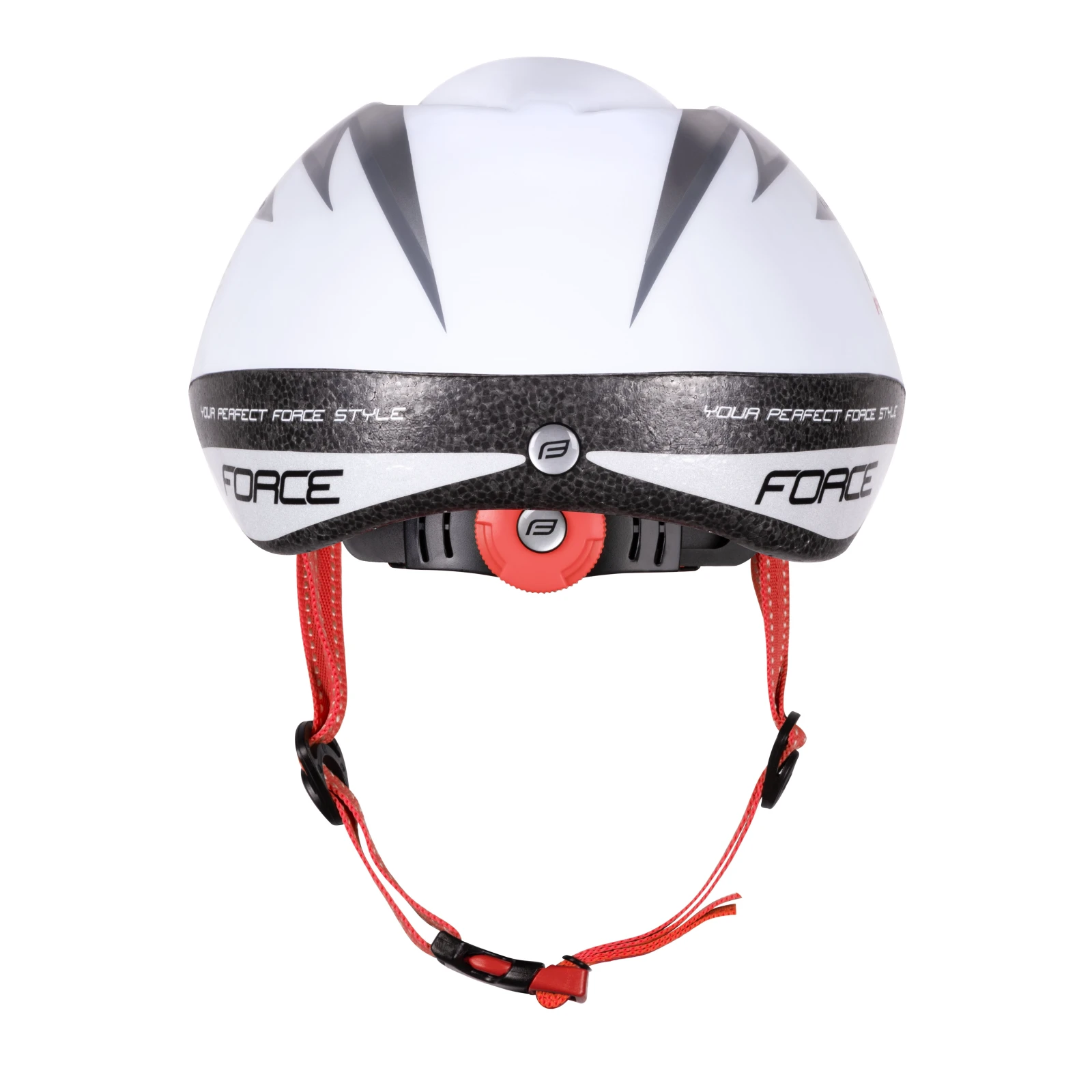 4. Casca copii Force Fun Stripes alb gri M 52-56cm, Alb/Gri/Rosu