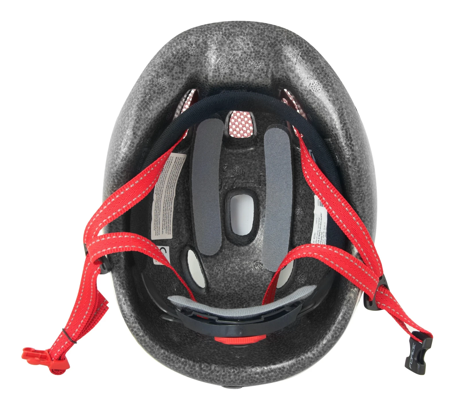 6. Casca copii Force Fun Stripes alb gri M 52-56cm, Alb/Gri/Rosu