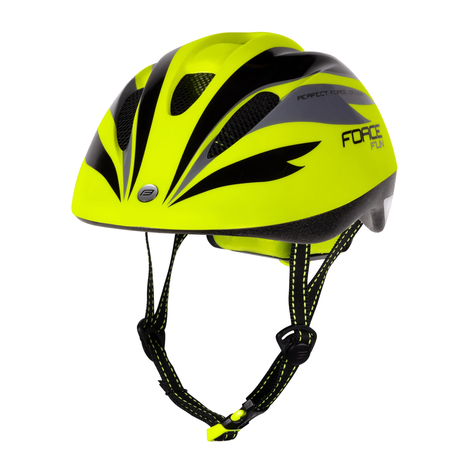 Casca copii Force Fun Stripes Fluo Negru Gri S 48-54cm, Galben fluo/Negru - 104032