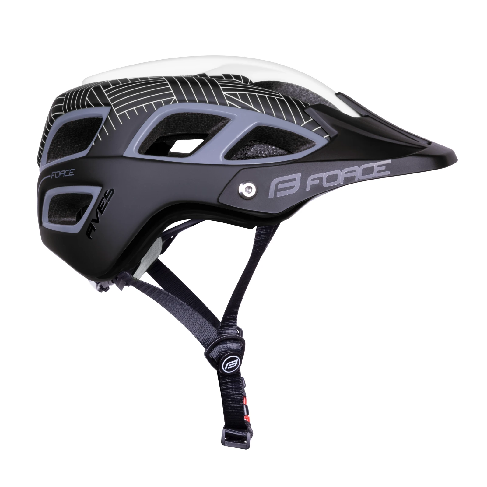 3. Casca Force Aves MTB E-bike, alb negru mat L XL 58-61cm, Alb/Negru