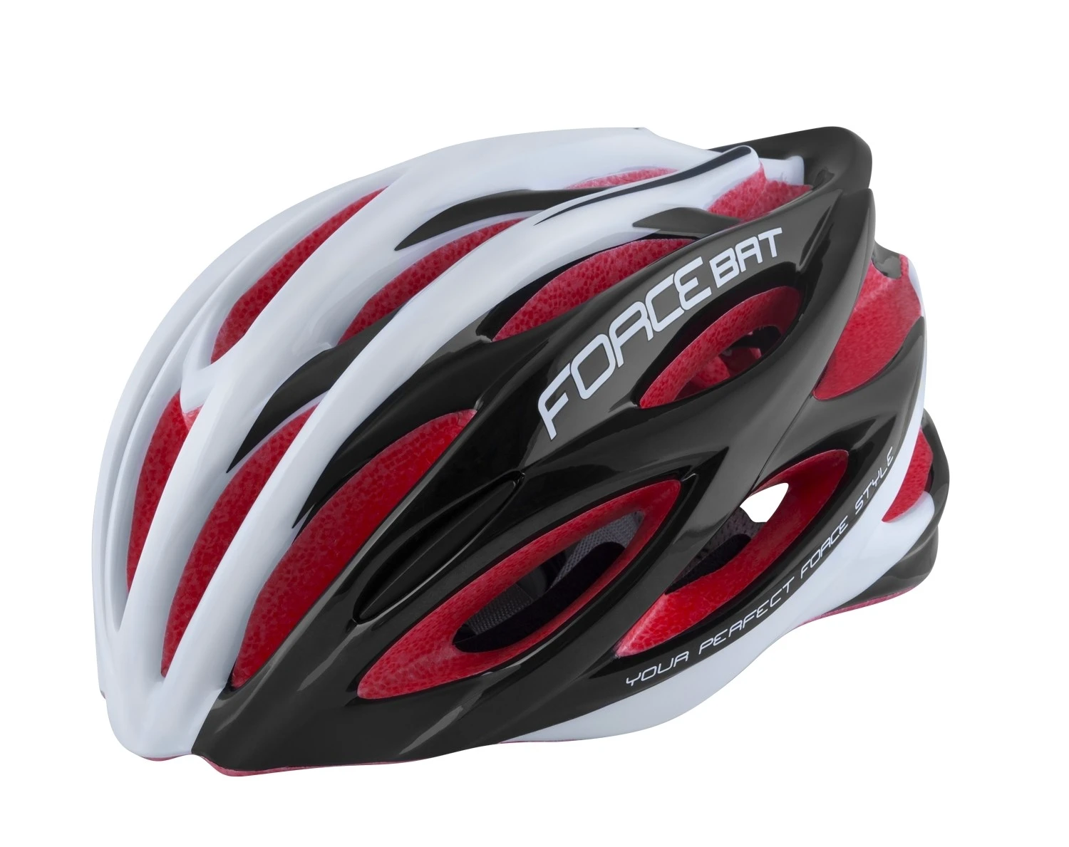 Casca Force Bat Alb Negru Rosu L XL (57-61cm) 57-61cm, Alb/Negru/Rosu - 105575