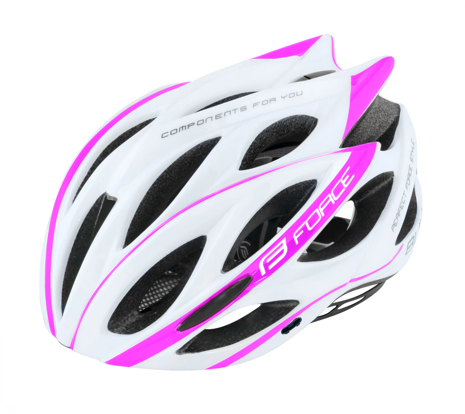 Casca Force Bull alb magenta S M (54-58 cm) 54-58cm, Alb/Magenta - 105572