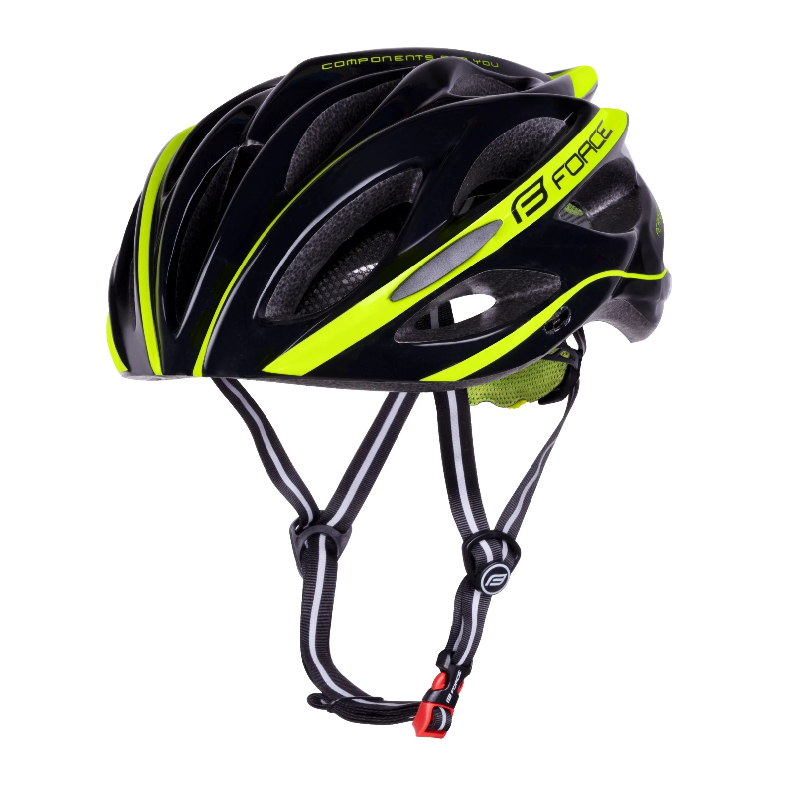 Casca Force Bull negru fluo S M (54-58 cm) 54-58cm, Negru/Galben fluo - 103050