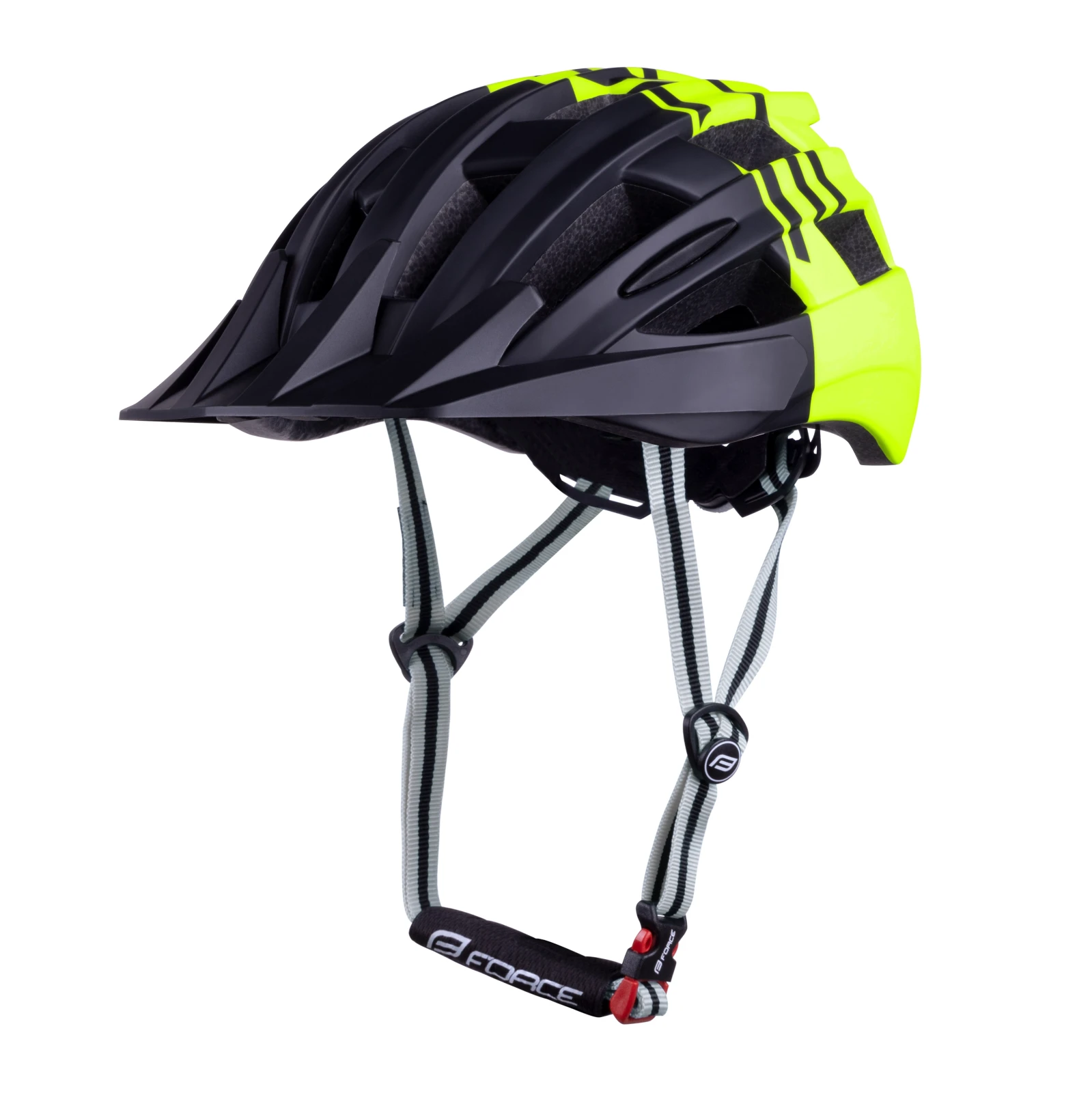 Casca Force Corella MTB negru fluo L XL 57-61cm, Galben fluo/Negru - 102897