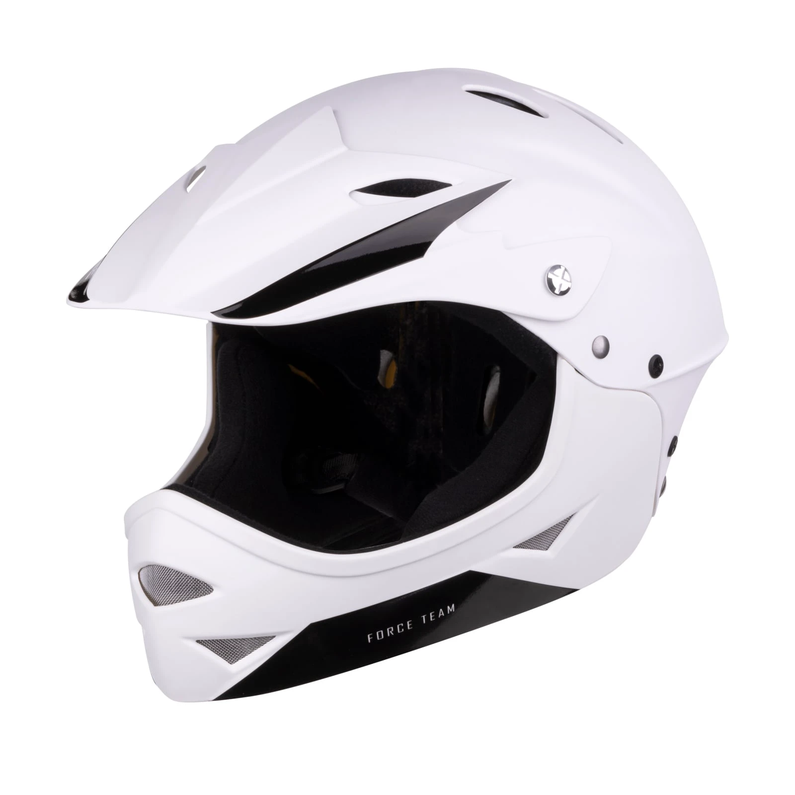 1. Casca Force Downhill Junior, alb mat S M 54-58cm Alb