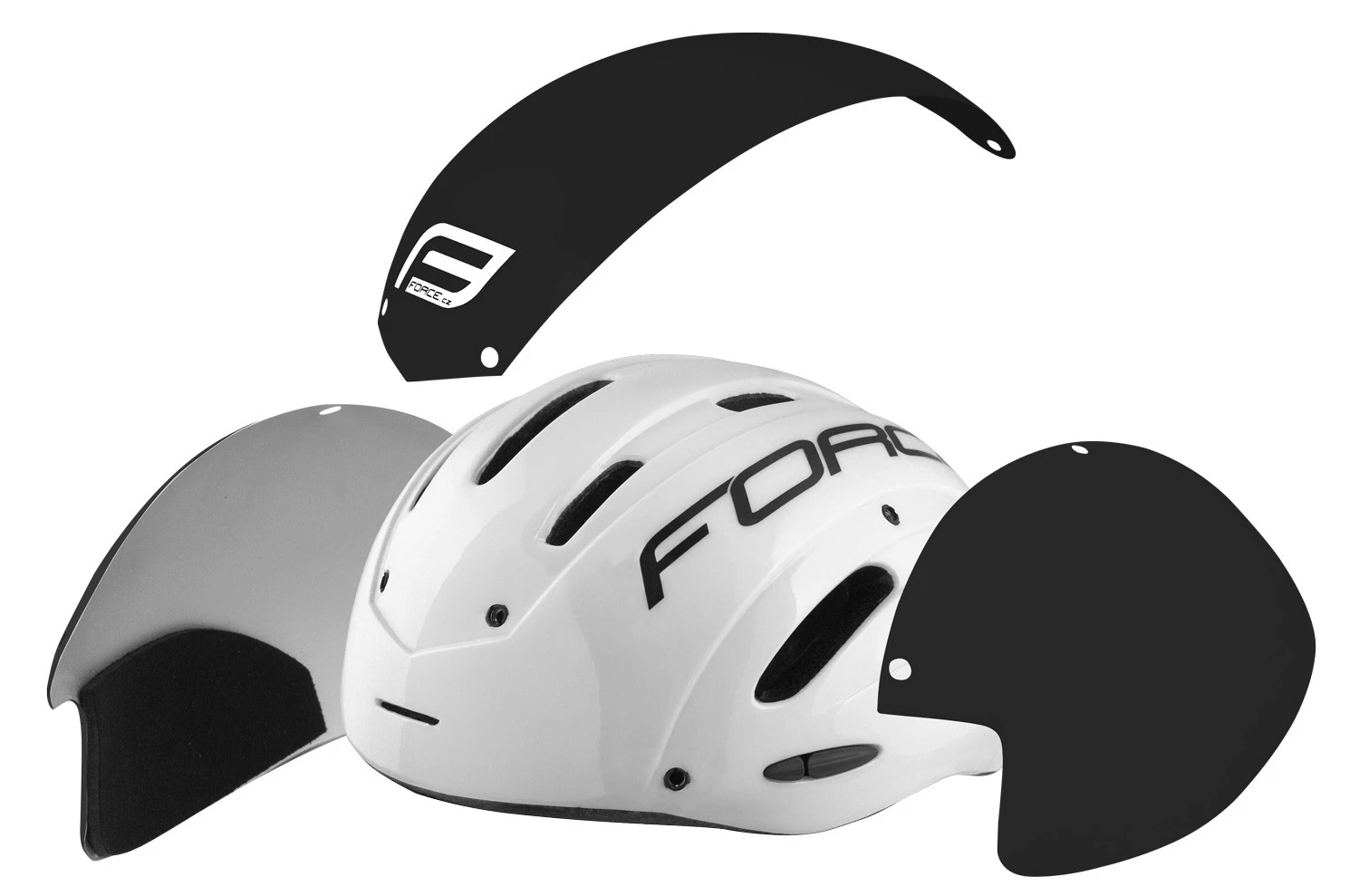 10. Casca Force Globe Air alb negru L-XL (58-62 cm) Alb, 58-62cm