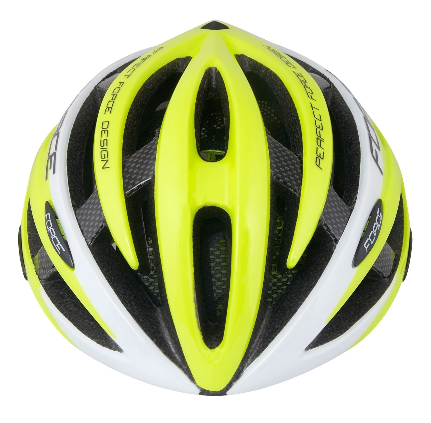 4. Casca Force Road, Galben Fluo Alb, L XL (58-63cm) 58-63cm, Galben fluo/Alb