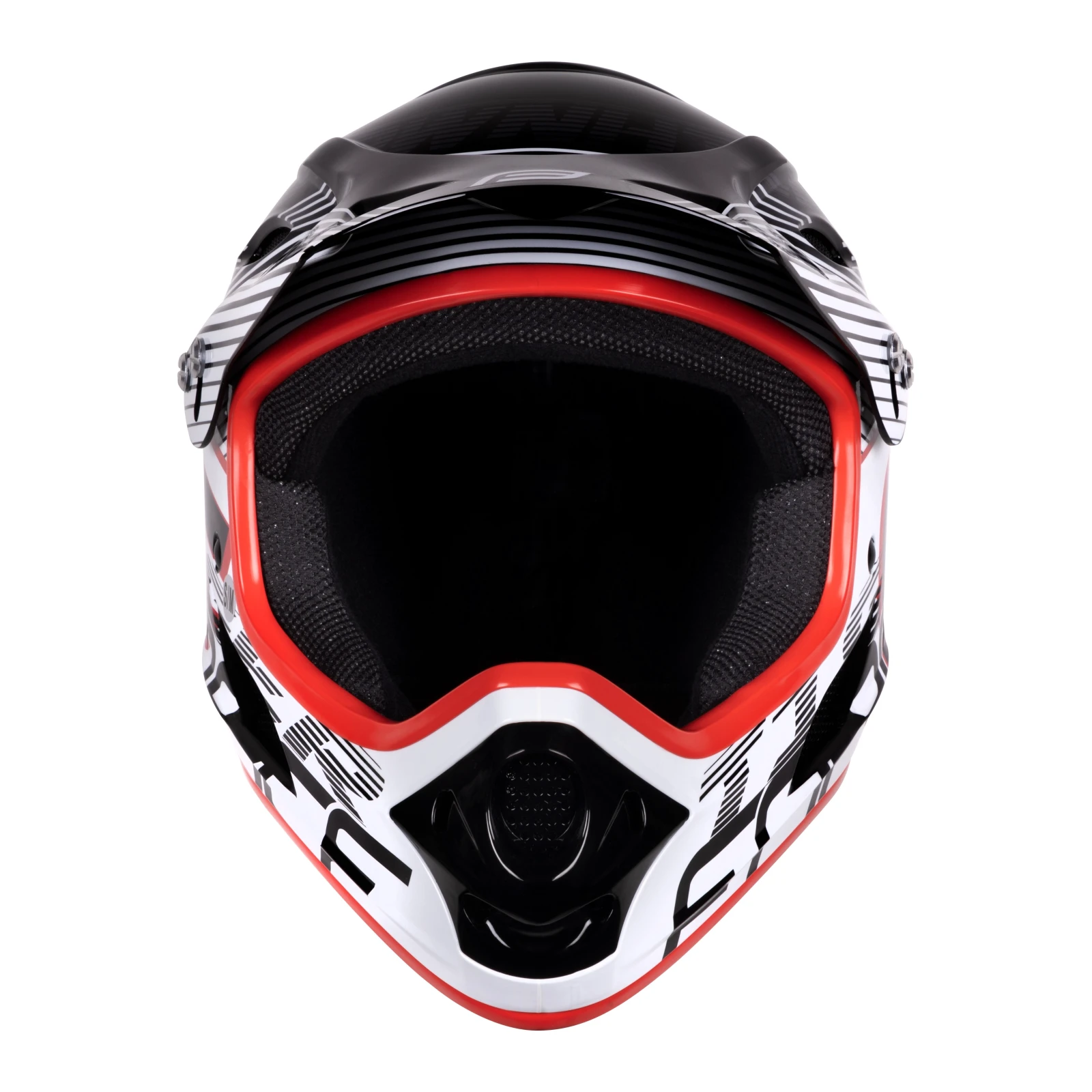 3. Casca Force Tiger downhill negru rosu alb L XL 59-60cm, Alb/Negru/Rosu