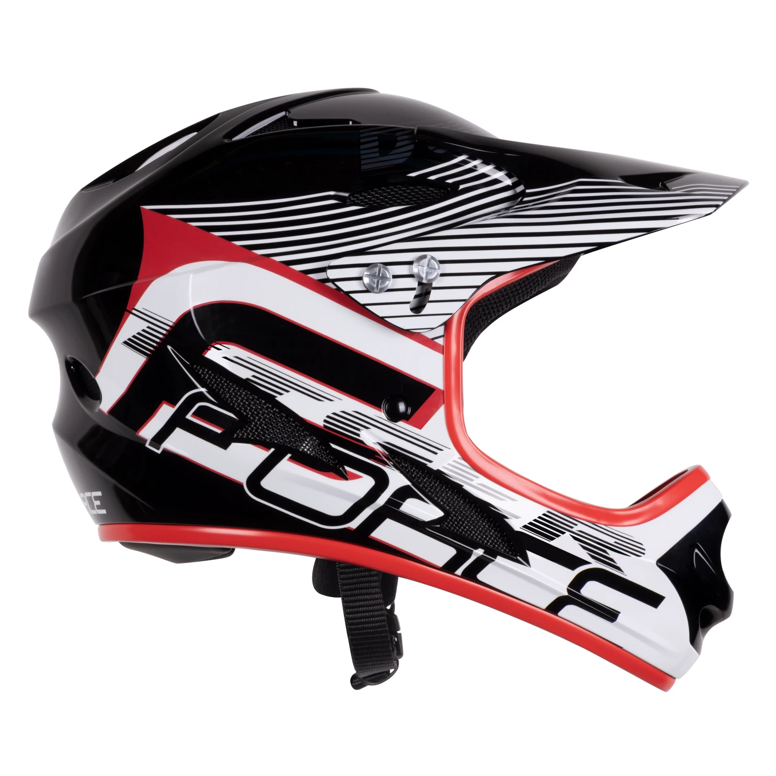 2. Casca Force Tiger downhill negru rosu alb L XL 59-60cm, Alb/Negru/Rosu