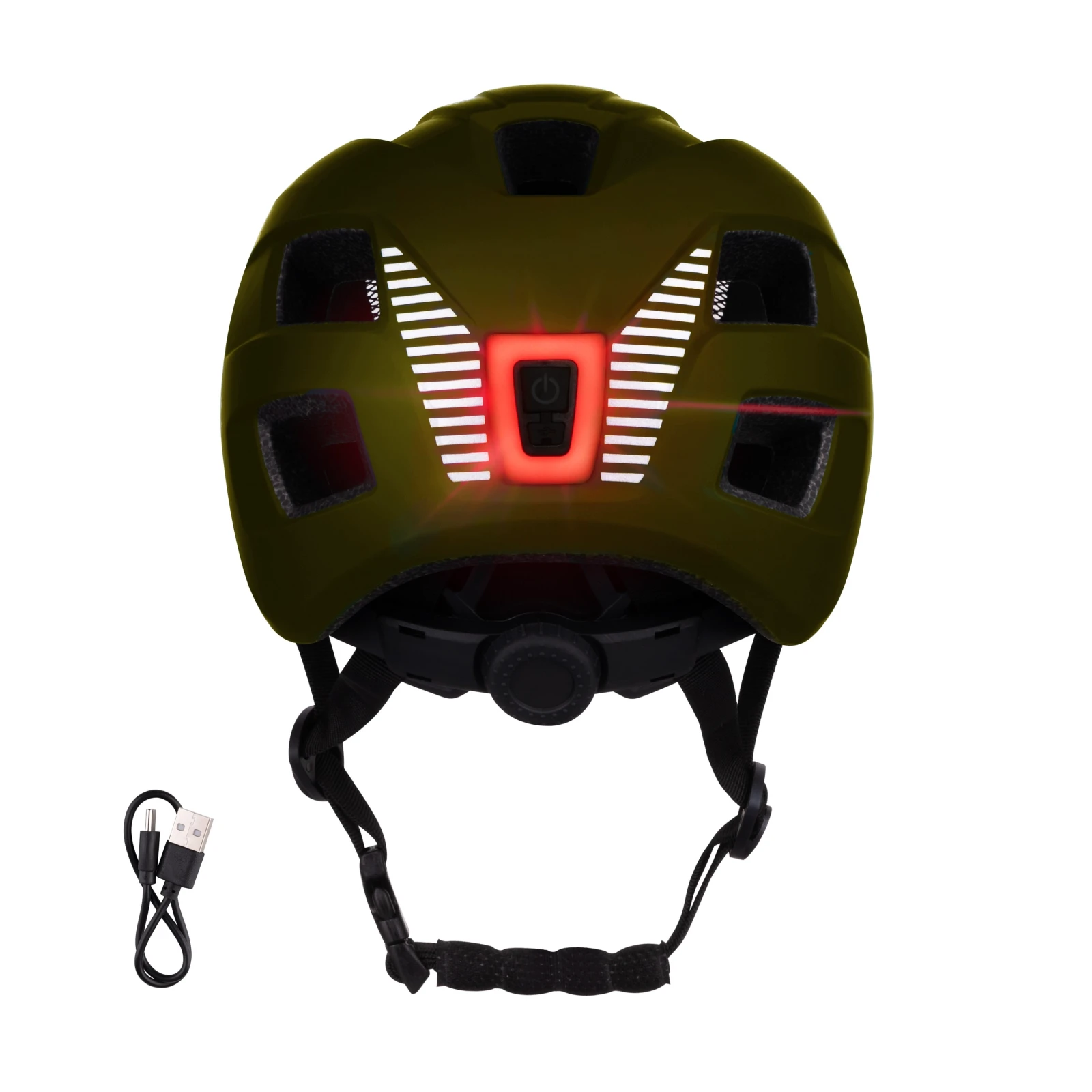 6. Casca Force Zebu cu lumina, lime L-XL (57-61 cm) Galben fluo, 57-61cm